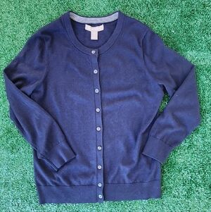 BR Navy Blue Cardigan Button Down Sweater!! 3/4 Sleeves!